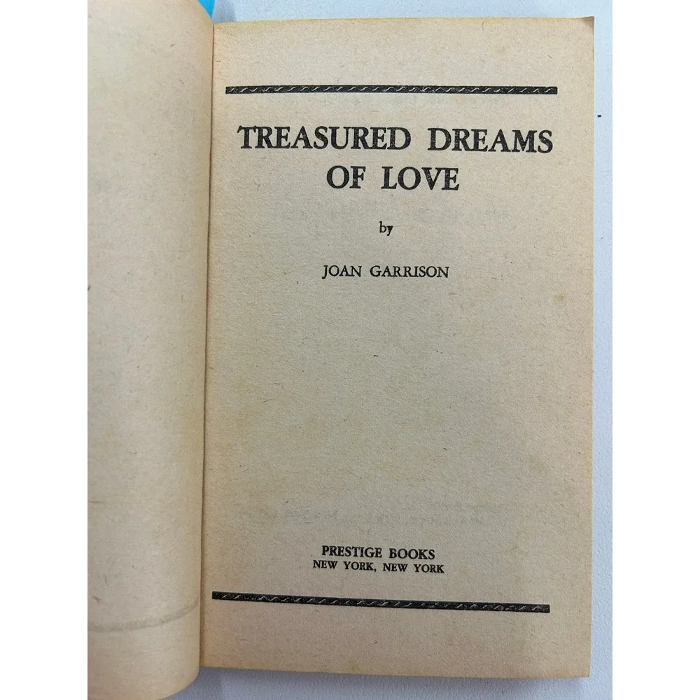 Treasured Dreams of Love Joan Garrison‎ 1966 Vintage Romance Prestige